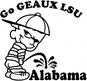 Go GEAUX LSU Pee On Alabama Pee Ons car-window-decals-stickers