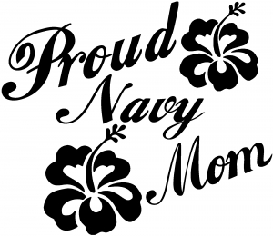 Proud Navy Mom Hibiscus Flowers Military car-window-decals-stickers