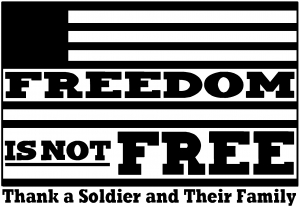 Freedom is NOT Free Military car-window-decals-stickers