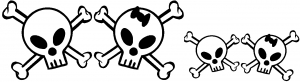 Cute Skull with Son Daughter Stick Family car-window-decals-stickers