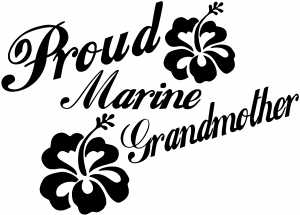 Proud Marine Grandmother Hibiscus Flowers Military car-window-decals-stickers