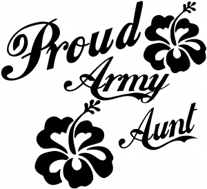 Proud Army Aunt Hibiscus Flowers Military car-window-decals-stickers