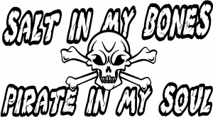 Salt In My Bones Pirate In My Soul Funny car-window-decals-stickers