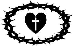 Crown Of Thorns Heart Cross Christian car-window-decals-stickers