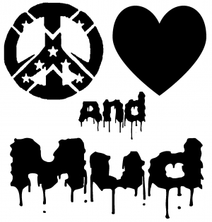 Peace Love And Mud Off Road car-window-decals-stickers