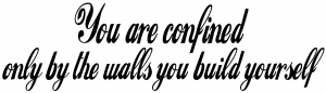 You Are Confined Only By The Walls You Build Yourself Words car-window-decals-stickers