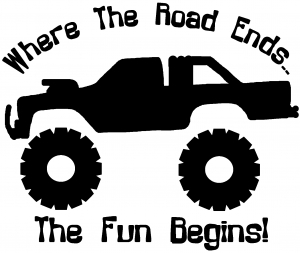 Where The Road Ends The Fun Begins Truck Off Road car-window-decals-stickers