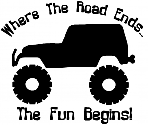 Where The Road Ends The Fun Begins Jeep Off Road car-window-decals-stickers