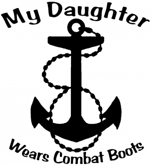 My Daughter Wears Combat Boots Anchor Military car-window-decals-stickers