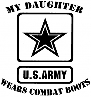 My Daughter Wears Combat Boots Army Military car-window-decals-stickers