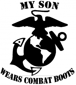 My Son Wears Combat Boots Marines Military car-window-decals-stickers