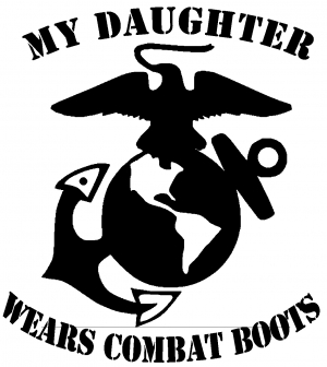 My Daughter Wears Combat Boots Marines Military car-window-decals-stickers