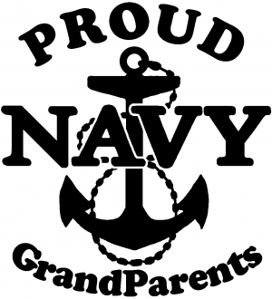 Proud Navy Grandparents  Anchor Military car-window-decals-stickers