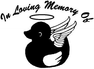 In Loving Memory Of Duck Angel Animals car-window-decals-stickers