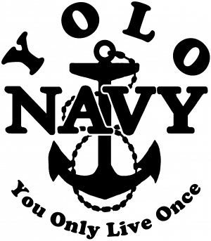 YOLO You Only Live Once Navy