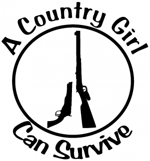 A Country Girl Can Survive Rifle And Pistol Girlie car-window-decals-stickers