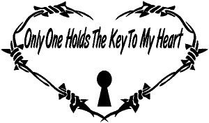 Only One Holds The Key To My Heart Girlie car-window-decals-stickers
