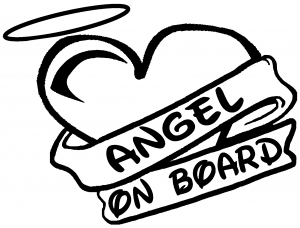 Angel On Board Heart And Halo Christian car-window-decals-stickers