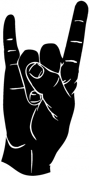 Rock N Roll Hand Gesture Music car-window-decals-stickers