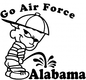 Go Air Force Pee On Alabama Pee Ons car-window-decals-stickers