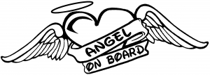 Angel On Board With Wings And Halo Christian car-window-decals-stickers