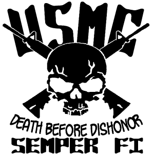 USMC Death Before Dishonor Semper Fi Military car-window-decals-stickers