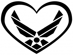 Air Force Inside Heart Military car-window-decals-stickers