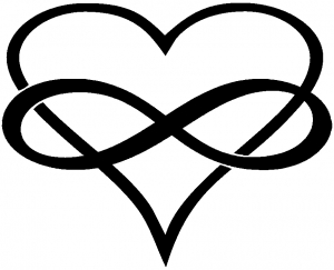 Infinity Symbol Around A Heart Girlie car-window-decals-stickers