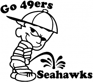 Go 49ers Pee On Seahawks Pee Ons car-window-decals-stickers