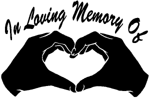 In Loving Memory Of Hands In Shape Of Heart Girlie car-window-decals-stickers