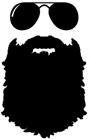 Rugged Beard With Sunglasses Country car-window-decals-stickers