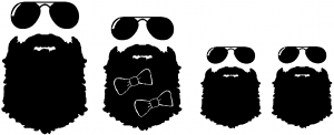 Beard Stick Figure Family Country car-window-decals-stickers