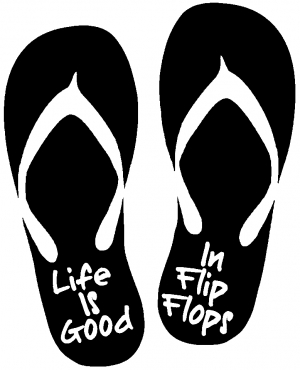 Life Is Good In Flip Flops Girlie car-window-decals-stickers