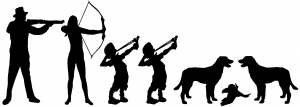 Hunting Stick Family Two Boys Two Dogs