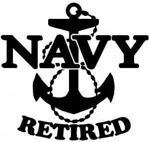Navy Retired With Anchor Military car-window-decals-stickers