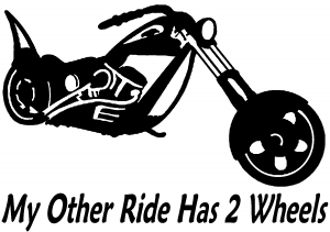 My Other Ride Has Two Wheels Chopper Biker car-window-decals-stickers