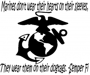 Marines Wear Their Hearts On Their Sleeve Military car-window-decals-stickers