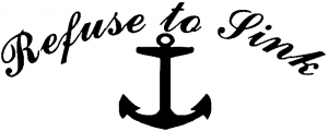 Refuse to Sink with anchor Girlie car-window-decals-stickers