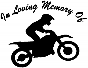 In Loving Memory Of Dirt Biker Moto Sports car-window-decals-stickers