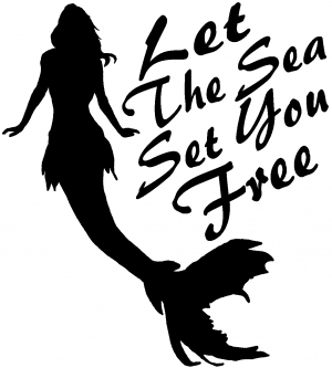 Let The Sea Set You Free Mermaid Girlie car-window-decals-stickers