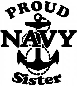 Proud Navy Sister Anchor Military car-window-decals-stickers