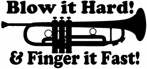 Blow Hard Finger Fast Funny Band Trumpet Music car-window-decals-stickers