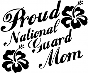Proud National Guard Mom Hibiscus Flowers Military car-window-decals-stickers