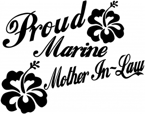 Proud Marine Mother In Law Hibiscus Military car-window-decals-stickers