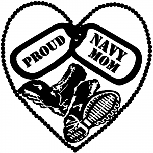 Proud Navy Mom Dog Tags Heart Combat Boots 