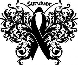 Cancer Survivor Butterfly Ribbon Girlie car-window-decals-stickers