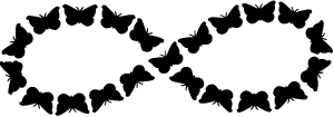 Infinity With Butterflys Girlie car-window-decals-stickers