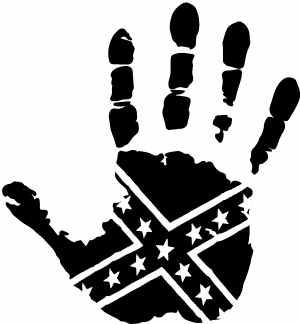 Muddy Dirty Hand Wave Confederate Rebel Flag Off Road car-window-decals-stickers