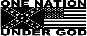 One Nation Under God Confederate And American Flag Country car-window-decals-stickers