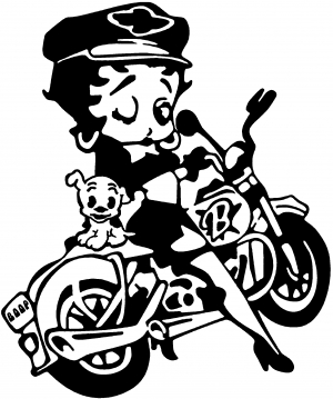 Betty Boop On Motorcycle With Dog